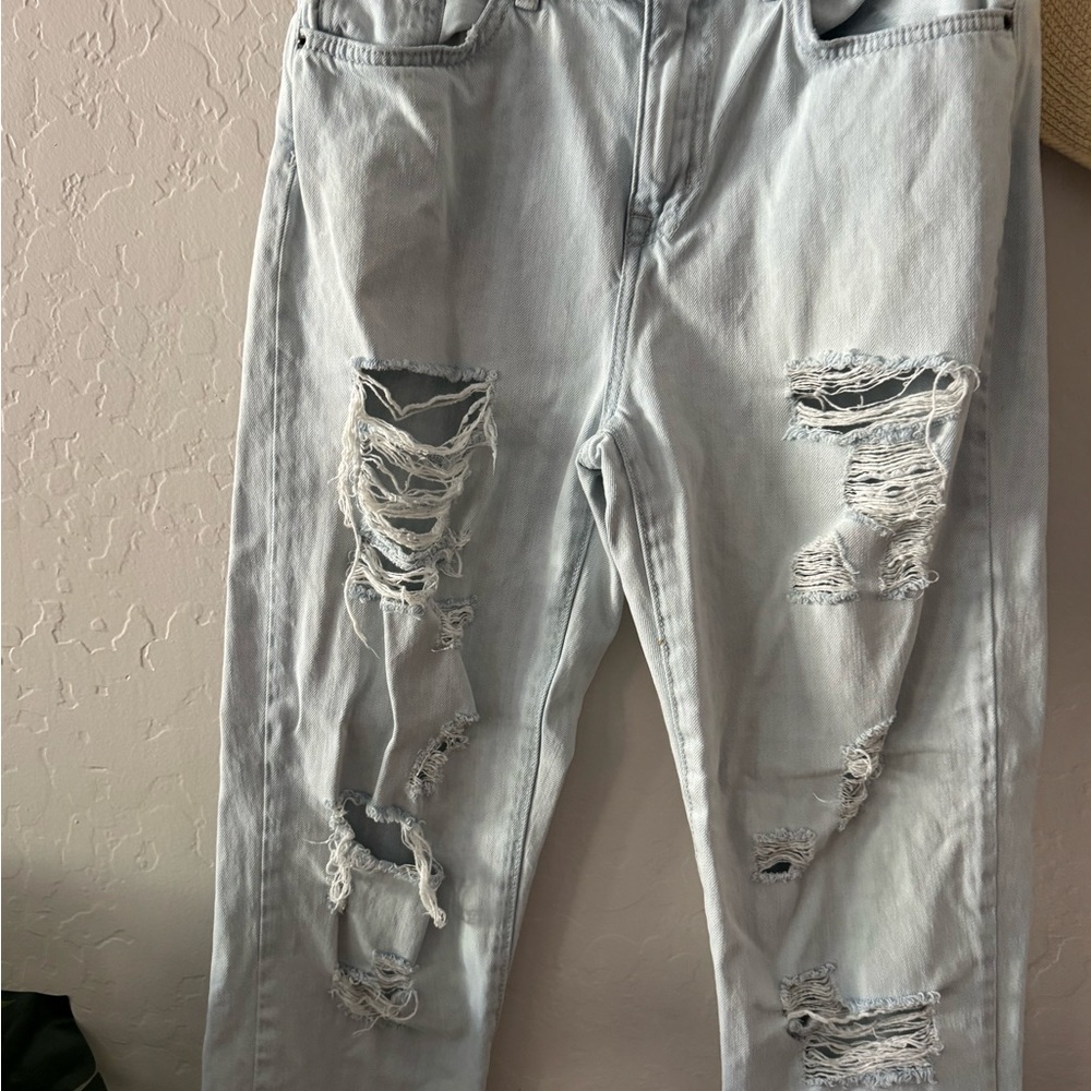 Forever 21 Light Blue High Rise Distressed Jeans - Picture 10 of 16